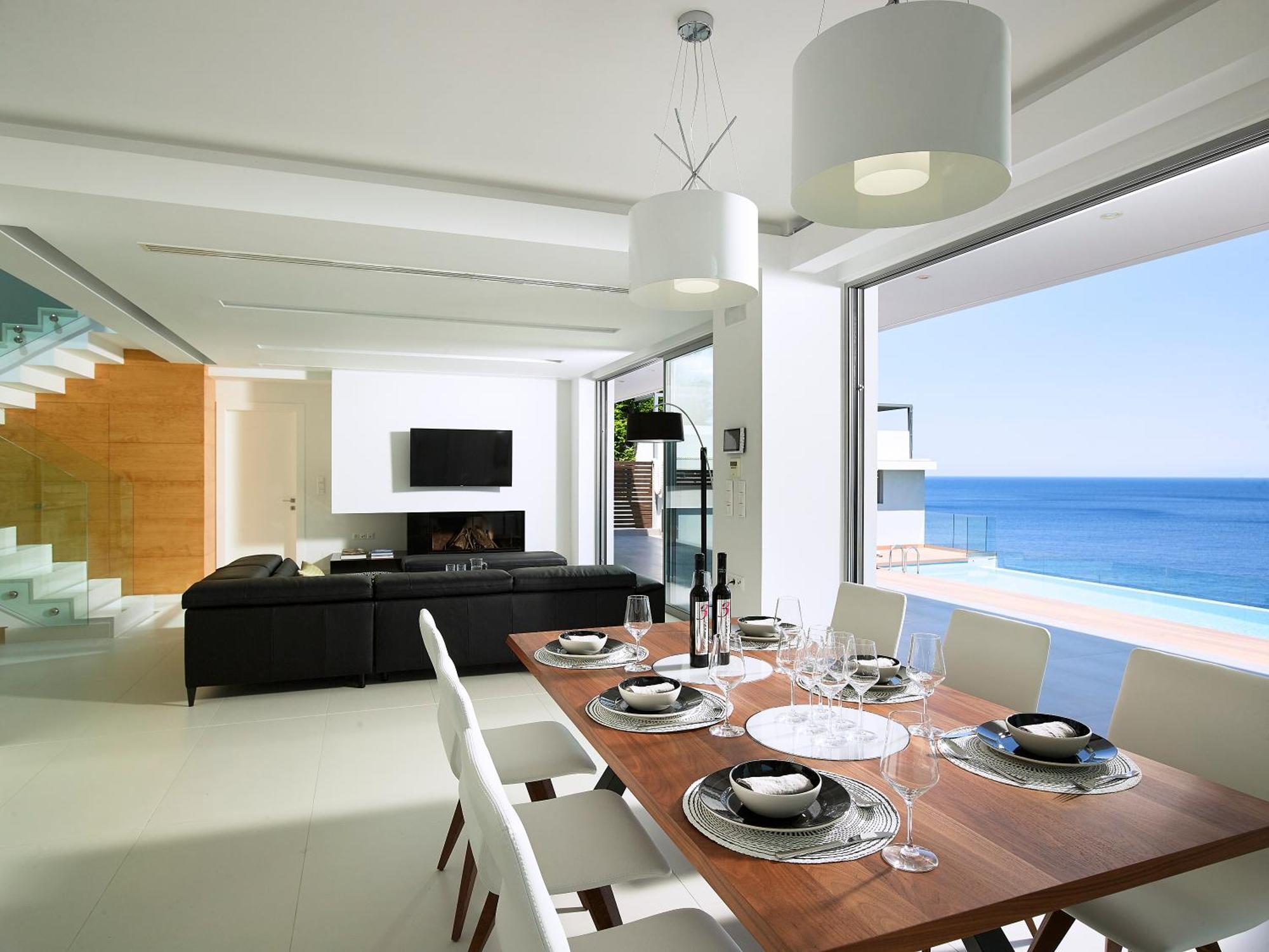 Beachfront Villa In Crete - Epavli Luxury Villa Agia Pelagia Dış mekan fotoğraf