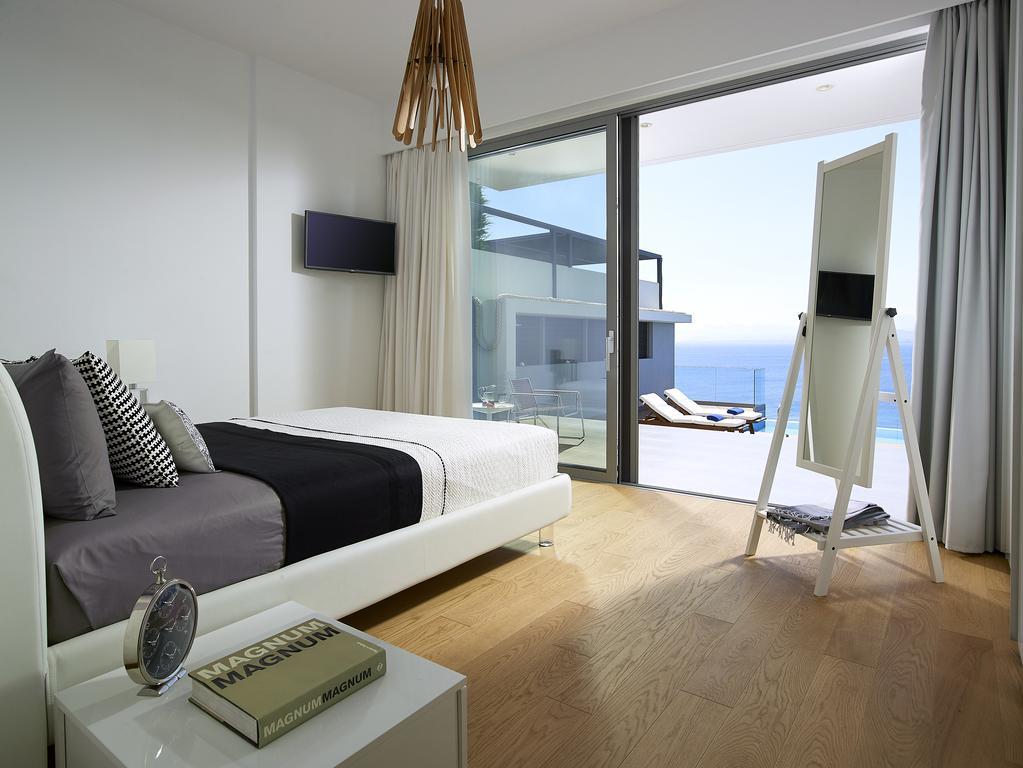 Beachfront Villa In Crete - Epavli Luxury Villa Agia Pelagia Dış mekan fotoğraf